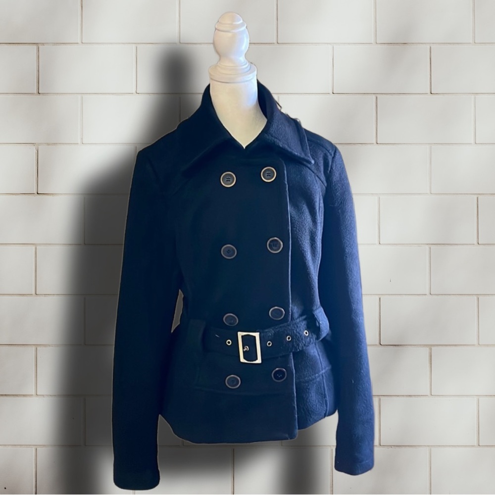South Pole heavy fleece, crop to belt, Pea Coat.